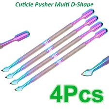 Stainless Steel Nail Art Manicure Cuticle Spoon Pusher Remover Tool Set New