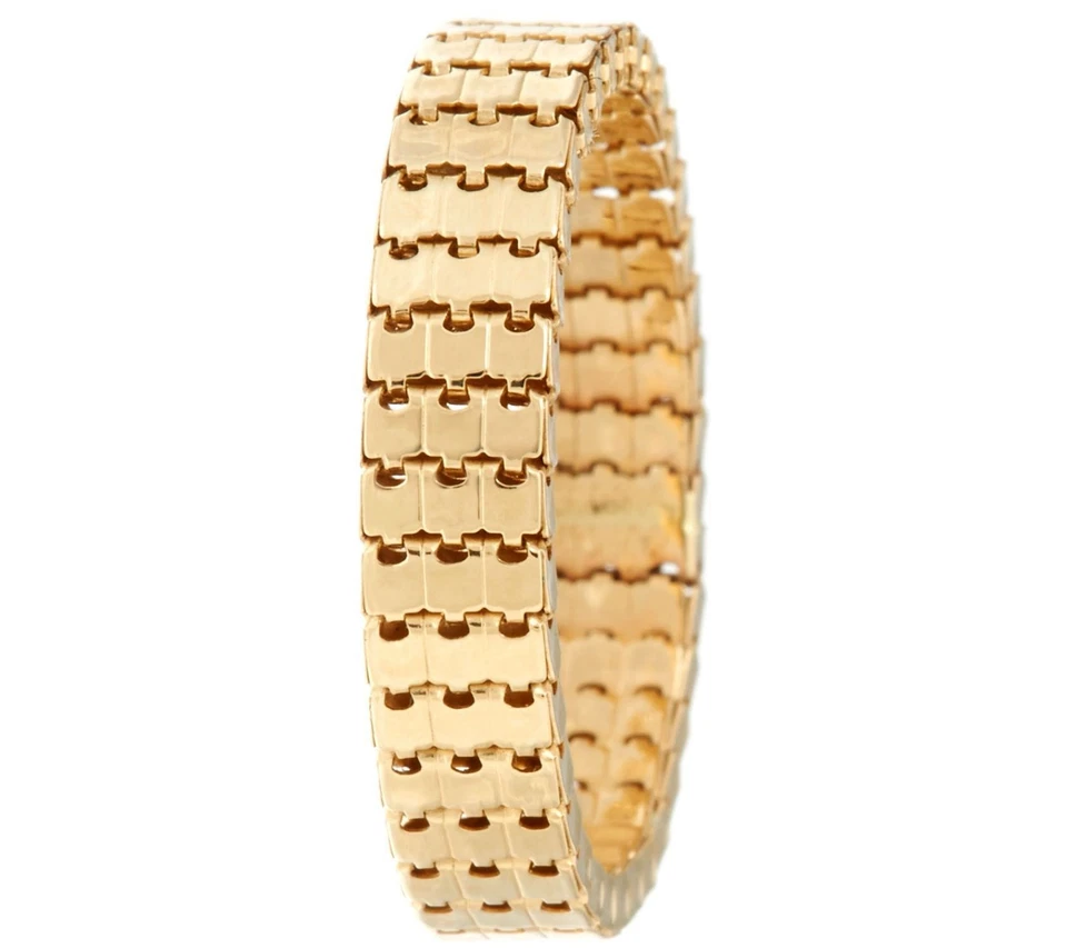 Anillo Pulido Flexible Tres Filas Banda Oro Amarillo 14K Real Talla 6 7 QVC Foto 2 de 4