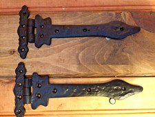 Set Of 2 Large 9 X 4 Black Ornate Hinges...free Shipping