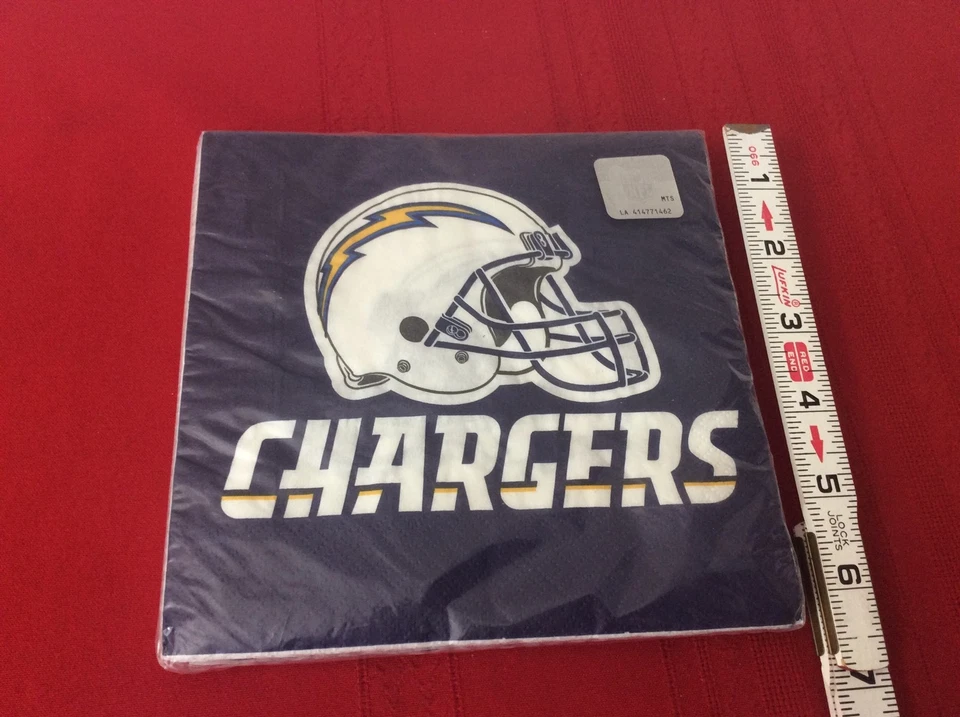 NWT.  16 Count San Diego Chargers Lunch Napkins. Creative Converting 669526. (S3 - Image 3 of 4