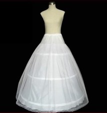 White Petticoat 3-Hoop 2-Layer Crinoline Slip Wedding Gown Underskirt