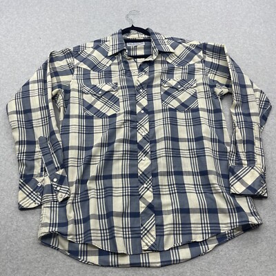 Vintage ATB Authentic Western  Shirt  Men's XL Pearl Snap Long Sleeve Cowboy