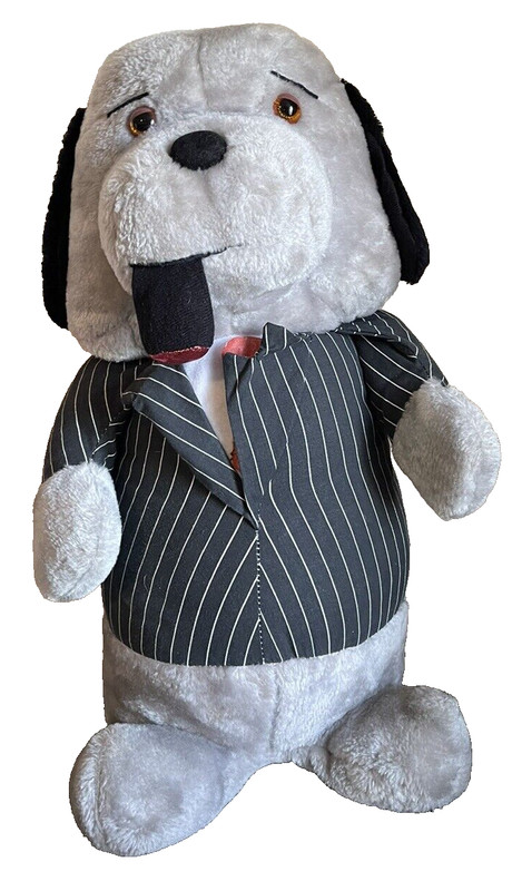 Vintage Plush Bulldog Smoking Cigar Dog Mafia Criminal Gangster Wiseguy Capone