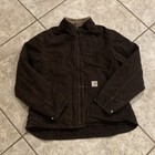 Carhartt Jacket Women's Size Large Brown Sherpa Lined Full Zipper Coat