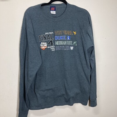 2010 Final Four NCAA Long Sleeve T-Shirt Mens Large Duke Butler West Virginia