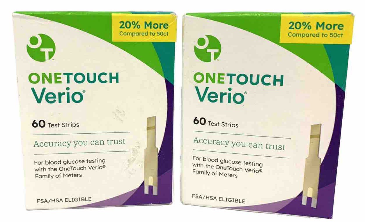VERIO Blood Glucose Test Strips 120CT (60x2) 5/24 Expire 2