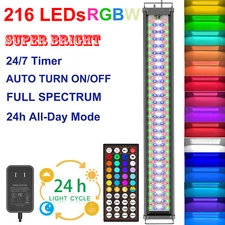 12 20 24 36 48In Aquarium Light Fish Tank RGB 24/7Timer AUTO ON/OFF FULLSpectrum