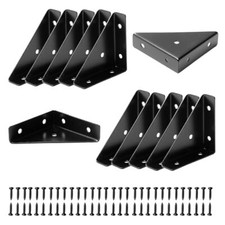 Corner Brace Brackets, 12Pcs 66 x 66mm Corner Braces for 12Pcs-66 x 66mm Black