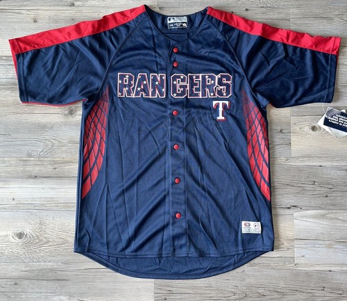 Texas Rangers Trikot Erwachsene Large blau rot True Fan Patriotic Edition Stars USA L
