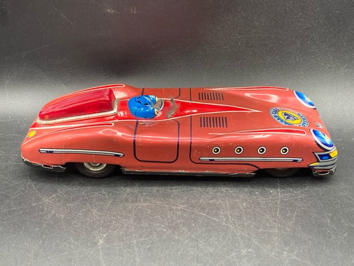 Rare Aoshin 1957 Jaguar Type-D Tin Lithographic Toy Car