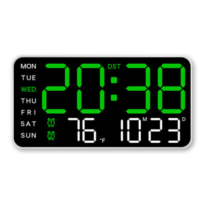 Digital Alarm Clock Boarderless Wall-mounted Clock Multifunctional for Bedroom D