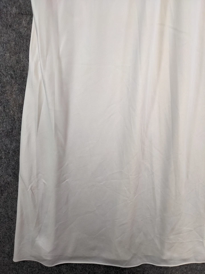 Cabernet Nightgown Womens Small Ivory Satin Shift Chiffon Trim Adjustable Straps - Image 3 of 4