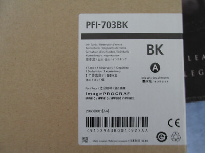 Canon Patrone PFI-703BK black 2965B001  iPF810 iPF815 iPF820 iPF825, 8/2020MHD