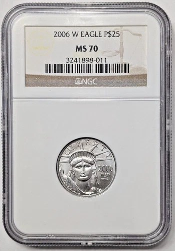 2006-W P$25 1/4 oz Burnished Platinum Eagle NGC MS70