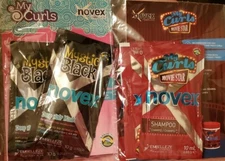 Novex My Curls 4 Movie Star Shampoo & 4 Mystic Black Mask Embelleze 10g ea 0.3Oz