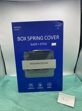 FASHION BED BY PRYMAL BED BOX SPRING COVER VERSATILE-NEW IN BOX (STONE K)