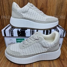 DV by DOLCE VITA Women's Frida Lace Up Platform Sneakers Shoes Natural