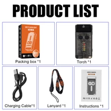 Rechargeable BORUiT V30 LED Keychain Flashlight Type-C Torch Work Light 120DB