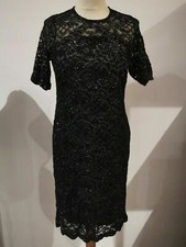 Dress Petite Black Lace Dress Silver Glitter by Kaleidoscope Size 8 RRP £45