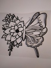 Butterfly Flowers Decal