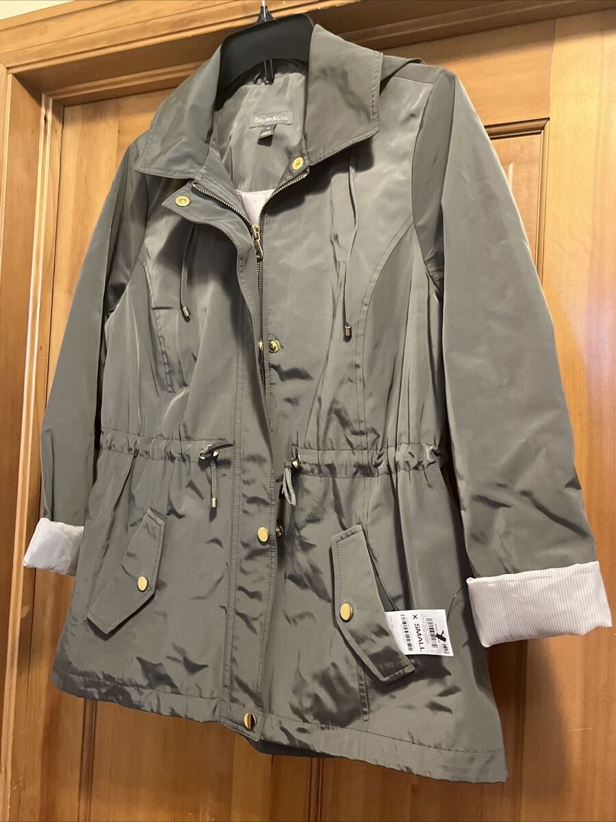 Style and Co Anorak Coat, Women XS, Olive Drab Green, Full Zip, Hooded, $89, NWT Style and Co Anorak Coat, Women XS, Olive Drab Green, Full Zip, Hooded, $89, NWT