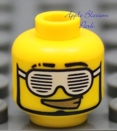 NEW Lego Yellow City MINIFIG HEAD Male Boy w/Sunglasses Smile Black Beard -  - Picture 1 of 1