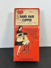Vintage Sears Hand Hair Clipper Set w/ Box & Original Receipt 1950s Germany