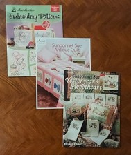 Set of 3 'Sunbonnet Sue' Cross Stitch Embroidery Books