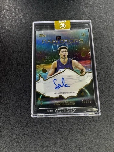 2025-26 Topps Three 3 Tidjane Salaun Rain Drops Raindrops Auto Autograph 05/10