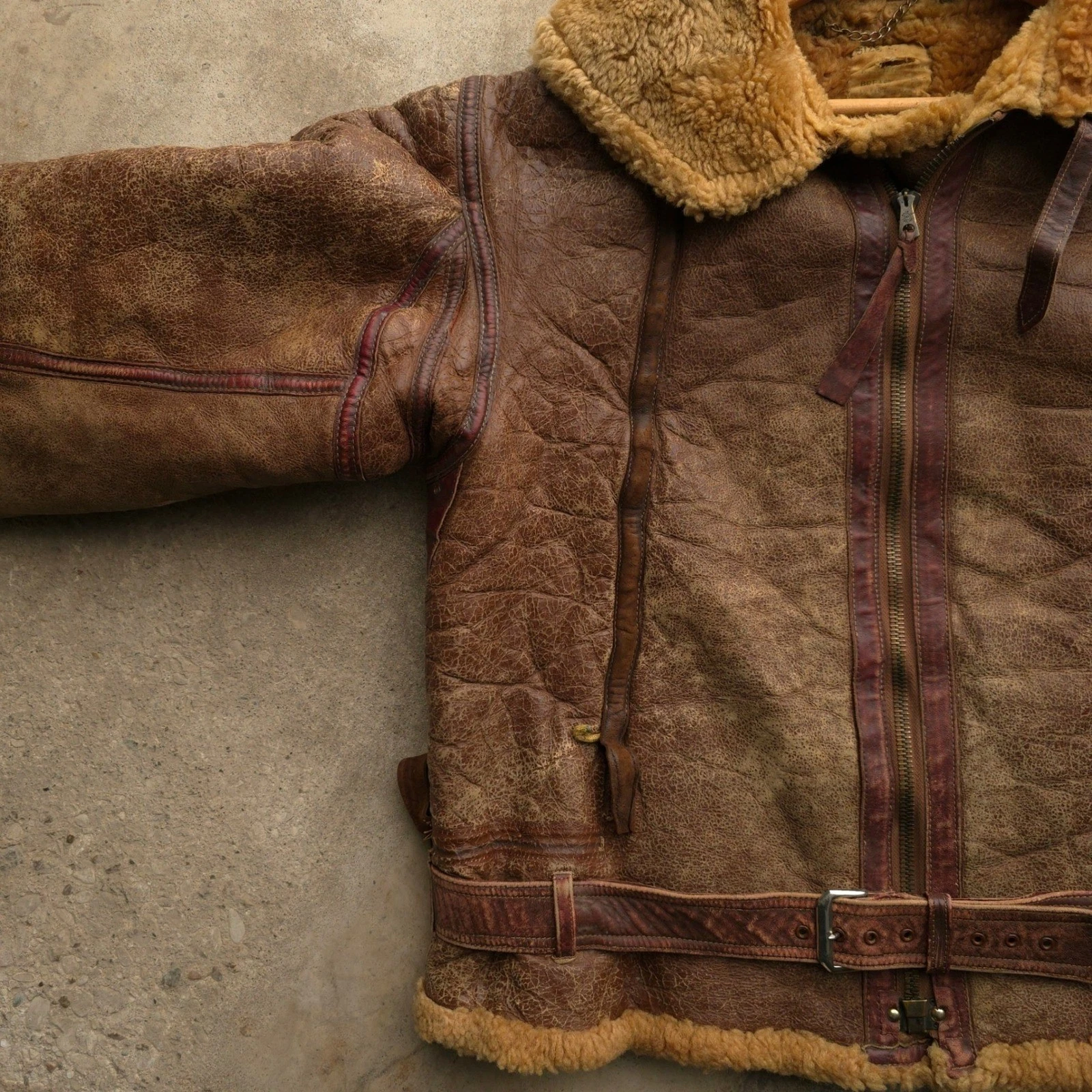 Vintage 1930s Brown Irvin Flight Jacket 40 WW2 RAF Shearling Sheepskin image 10