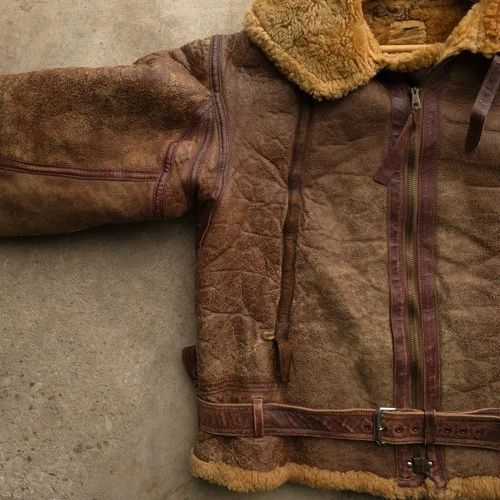 Vintage 1930s Brown Irvin Flight Jacket 40 WW2 RAF Shearling Sheepskin image 10