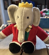 Vintage Gund Babar the Elephant Plush Stuffed Animal 14" 1988