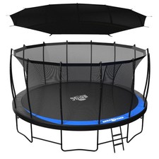SpaceJump Lunar 16' Trampoline, Outdoor Bouncer with Net and Eclipse Sun Shade