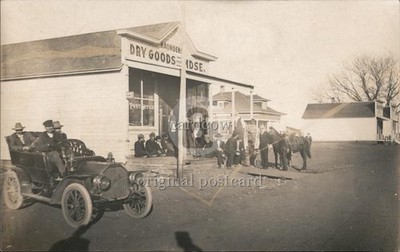 Sun City, Kansas KS Saunders Dry Goods Store, Model T Ford Original Vintage RPPC