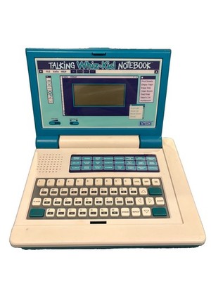 Vintage Vtech Talking Whiz Kid Notebook Learning Teal Laptop Computer