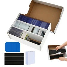 Sports Card Boxes 2400 Count Cardboard Storage Box White Bulk Storage Basebal...