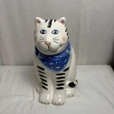 Coco Dowley Cat Cookie Jar Certified International Whimsical Ceramic 12”Taiwan