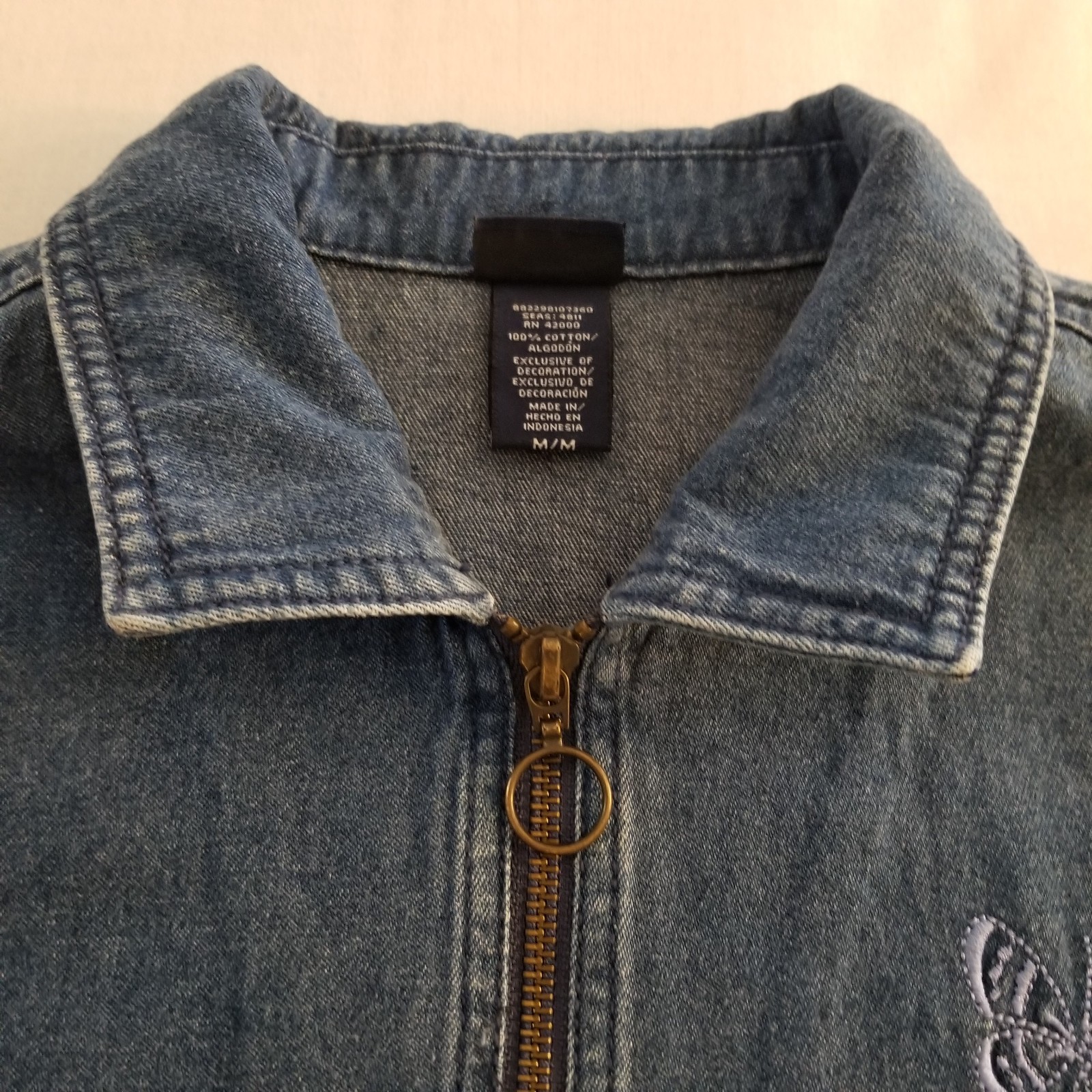 Jean Jacket Women's Basic Edition  M 2Pockets Zip… - image 5