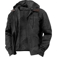 Mens Winter Casual Padded Jacket Warm Hooded Soft Comfort Coat Thick Jacket Tops