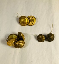 Lot de boutons de costumes de SFN et postes et télégraphes. Chemin de fer.