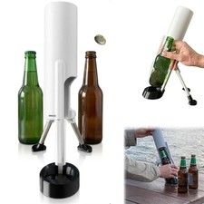 Beer Bottle Mortar Bottle Opener, Automatic Cap Launcher with Push-Down Action
