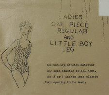 Mail-order One Piece Swim Suit/Boy Short Bottom Sz: 12-14-16-18 1950s