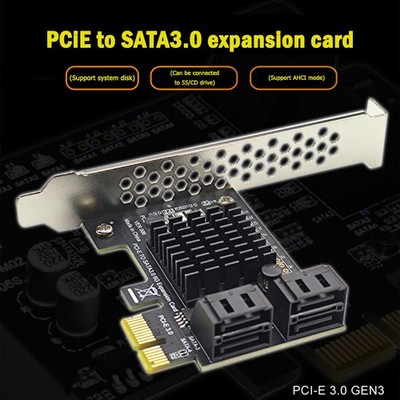 4-Port-SATA-III-PCIe-Karte, 6 Gbit/s, SATA 3.0-auf-PCI-Express-1X-Adapter mit Ha