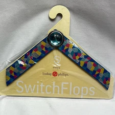 Switch Flops Evelyn Lindsay Phillips Blue Rhinestone Mosaic NWT Size Small