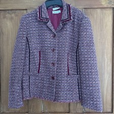 Vintage Apriori Pink Purple Black Wool Tweed Lined Blazer Jacket Size 16
