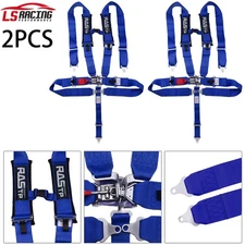 2PCS 3" Universal Blue 5 Point Camlock Quick Release Racing Car Belt Harness