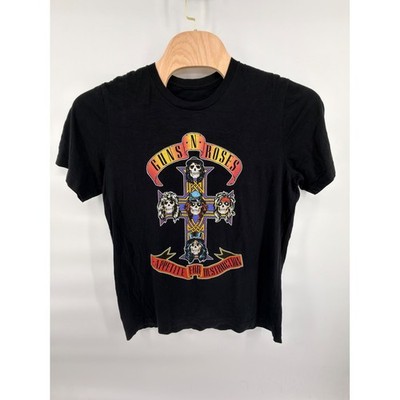 Guns N' Roses Graphic T-Shirt Mens Small Black Appetite for Destruction Band Tee