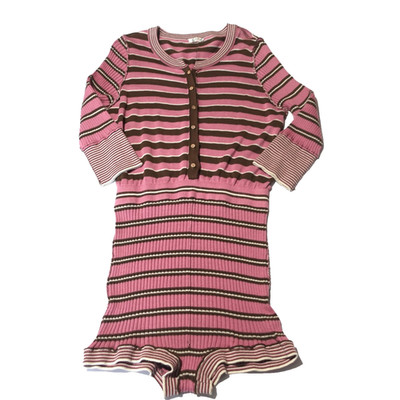 Free People Intimately Easy To Love Romper Womens Size L Striped Pink Boho