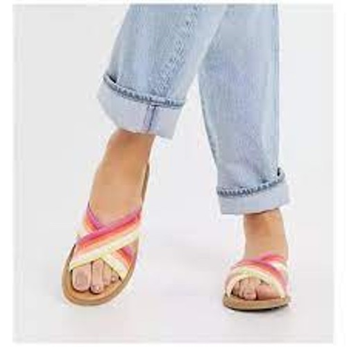 Nuovi sandali TOMS Viv in cachi multi tela - donna taglia 8,5 - Foto 2 di 9