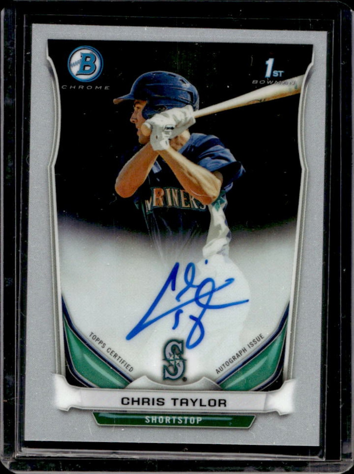 2014 Bowman Chris Taylor Chrome Auto 1st Prospect Rookie RC #BCAP-CT Mariners